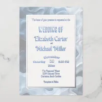 Chic Modern Quirky Blue Pastels Foil Invitation