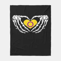 Intersex Pride Skeleton Halloween Goth Heart Class Fleece Blanket
