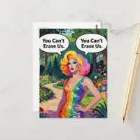 Drag queen You Cant Erase Us Times Two Postcard