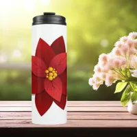 Beautiful Red Poinsettia Flower Christmas Tumbler