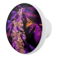 Modern fractal in black and purple ceramic knob