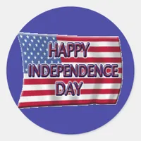 Happy Independence Day Classic Round Sticker