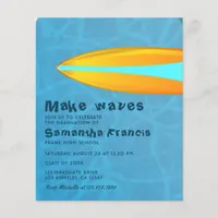 Surfer Beach themed Graduate Party Photo Invite Flyer