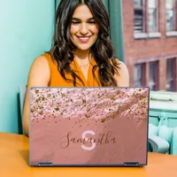 Luxury Glam Rose Gold Foil Glittery Chic Stylish HP Laptop Skin