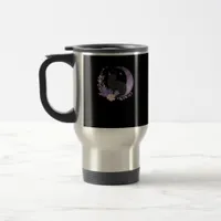 Cat Witchy Moon Flowers Pastel Goth Goblincore Travel Mug