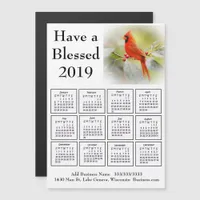 2019 Business Name and Info Cardinal Calendar Magnetic Invitation