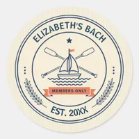 Preppy Beach Social Club Bachelorette Party Classic Round Sticker