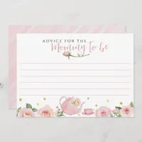 Tea Party Baby Shower Advice For The Mommy To Be Note Card