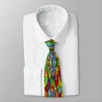 Funky Stained Glass Charm Neck Tie