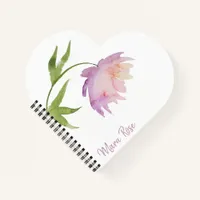*~* Peony Girly Chic Feminine Watercolor Heart Notebook