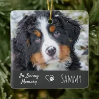 Pet Memorial Dog Photo In Loving Memory Ceramic Ornament