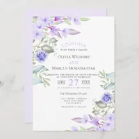 Wedding | Lilac and Pink Garden Flowers Invitation