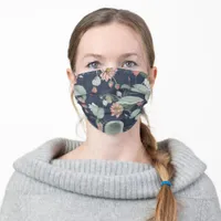 Moody Lotus Floral Motif Adult Cloth Face Mask