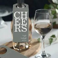 Reflections Wedding Cheers Sage Green ID774 Bottle Hanger Tag
