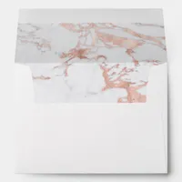 Trendy Rose Gold Foil Marble Style Envelope