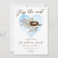 Bless The Nest Faith Baby Shower Nesting Party Invitation