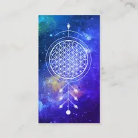 *~* Universe  Flower of Life  Massage Reiki Yoga Business Card