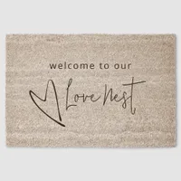 Newlyweds Welcome to Our Love Nest Fiber Doormat