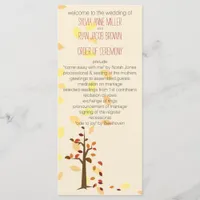 fall tree, autumn brown leaves  wedding program