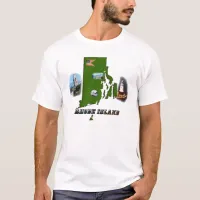 Rhode Island Map, Photos and Text T-Shirt