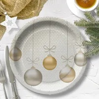 Christmas Ornaments Gold ID251 Paper Plates