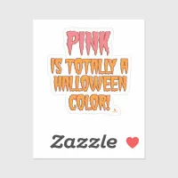 Pink Halloween Color Fun Art Vinyl Sticker