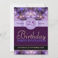 Hearts Purple Dreams Birthday Party Invitation