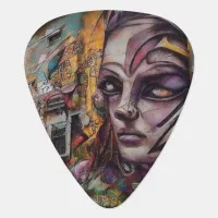 Urban Art on Abandoned Building Guitar Pick