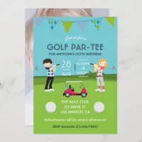Kids Golf Theme Birthday Party Photo Invitation