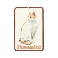 Orange and White Cat Personalized  Air Freshener