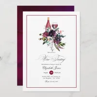 Burgundy Plum Red Wine themed Bachelorette Party Invitation