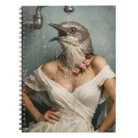Mockingbird in the Shower Surreal Collage Notebook