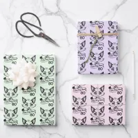 Foxy Mom 80th Birthday Party Fox Mint Lilac Pink Wrapping Paper Sheets