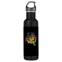 Frog Mushroom Hat Reading Book - Cottagecore Gobli Stainless Steel Water Bottle
