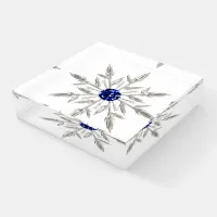 Silver Royal Blue Crystal Snowflake Paperweight