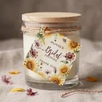 Rustic Chic Sunflower Burgundy Bridal Shower Favor Tags