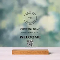 Business Logo QR Code Company Welcome Sign