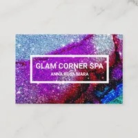 *~ Beauty Rainbow QR Glitter Glitz Glam Luxe  Business Card