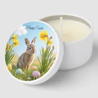 Cute Easter Bunny and Daffodil  Mini Candle Favors