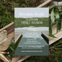 Adventure Awaits Boat Dock Lake Family Reunion Invitation