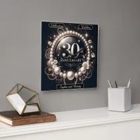 Timeless Pearl: 30th Anniversary Square Wall Clock