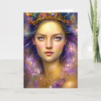 Pretty Princess Warrior Ethereal Goddess Birthday Card