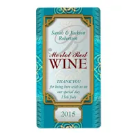 Celtic Swirl Blue Teal Custom Wine Bottle Labels