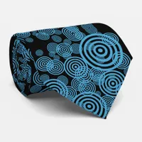 Modern blue circles pattern neck tie