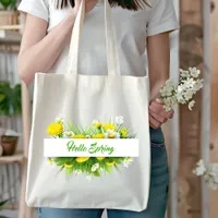 Hello Spring Tote Bag for Shopping