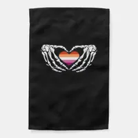 Lesbian Pride Skeleton Halloween Wlw Goth Heart Cl Garden Flag