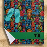 Colorful Tiki Vintage Hawaiian Beach Towel