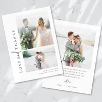 Romantic Calligraphy Script Multiple Photo Wedding Thank You Card