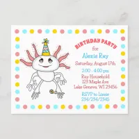 Axolotl Themed Birthday Party Invitations