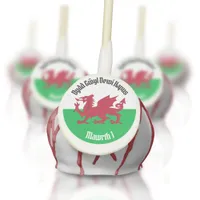 Happy St. David's Day Red Dragon Welsh Flag Cake Pops